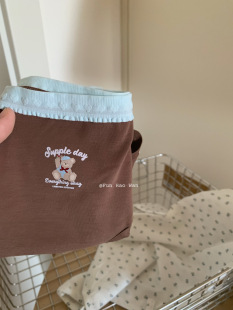 棉质内裤 可爱 软软磨毛咖底小熊 加长裆部 高含棉三角女 日子～