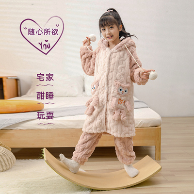 秋冬季女童玲娜贝儿加厚珊瑚绒
