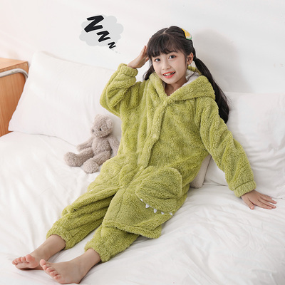 儿童睡衣秋冬季大眼仔睡袍