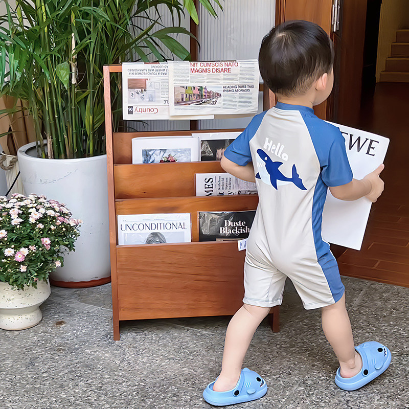 儿童游泳装男童防晒速干连体泳衣