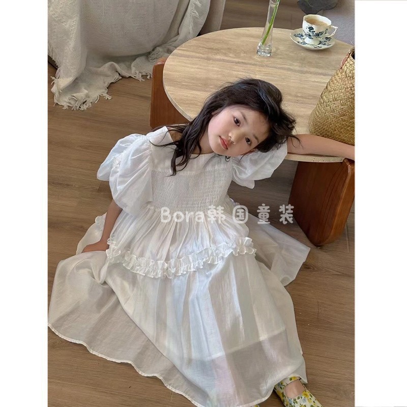 连衣裙2025新款今年流行爆款初中生胖妹妹矮个子少女大童女孩白色