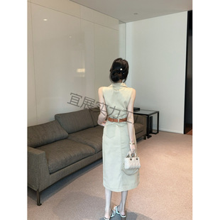 连衣裙腰带夏季 韩版 学院风polo领衬衫 新款 背心 时尚 气质百搭显瘦袖