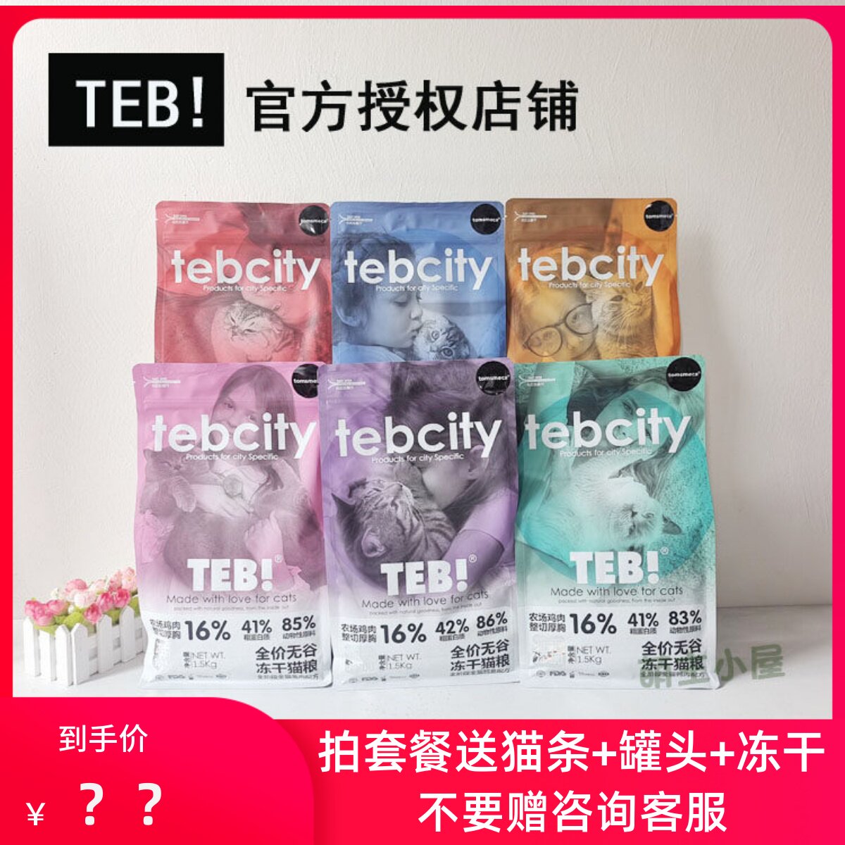TEB!汤恩贝E城市E1/E2/E3/E4/E5/E6猫粮1.5KG幼猫成猫营养无谷粮