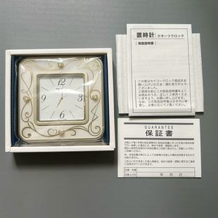 日本精工SEIKO日本制造水晶支架超薄方形小座钟摆件装 599 饰钟802