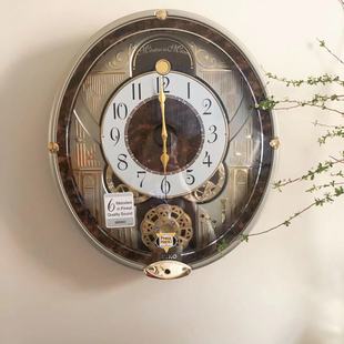 正品 客厅别墅施华洛音乐钟265 SEIKO精工挂钟剧幕款