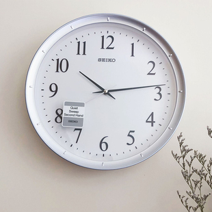 静音挂钟12英寸客厅卧室办公室挂钟378 时尚 正品 日本精工SEIKO日式