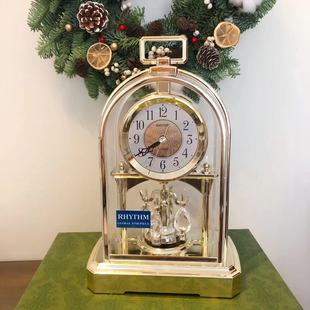 日本丽声RHYTHM现代动态钟摆欧式 744 座钟客厅卧室办公室钟表609