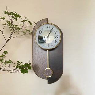 RHYTHM日本丽声双色实木西敏寺报时挂钟客厅卧室艺术创意钟表591