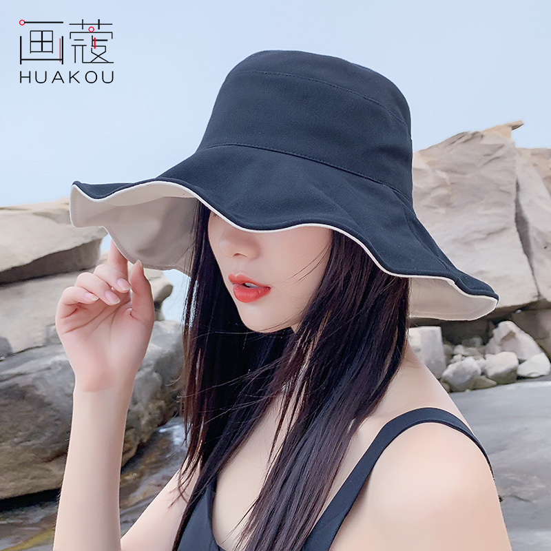 渔夫帽女士遮脸秋季薄款双面防晒紫外线遮阳帽太阳帽子韩版潮百搭