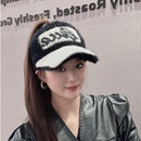 针织毛绒空顶帽鸭舌遮阳帽女松紧大檐秋冬季 保暖帽子显脸小高级感