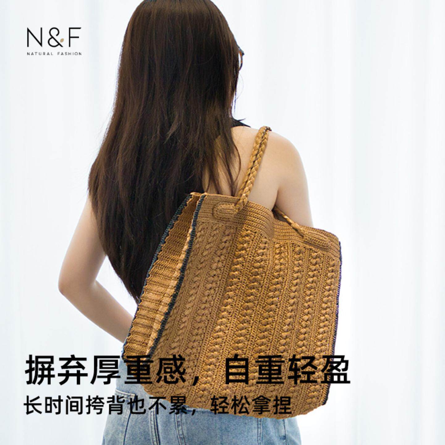 手工日式编织手袋森系饺子包夏季