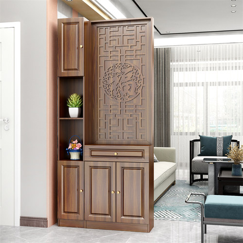 现代中式屏风隔断门厅玄关柜