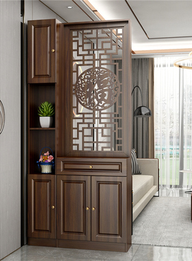 新中式屏风隔断玄关柜鞋柜一体客厅正大门入户门遮挡装饰简约现代