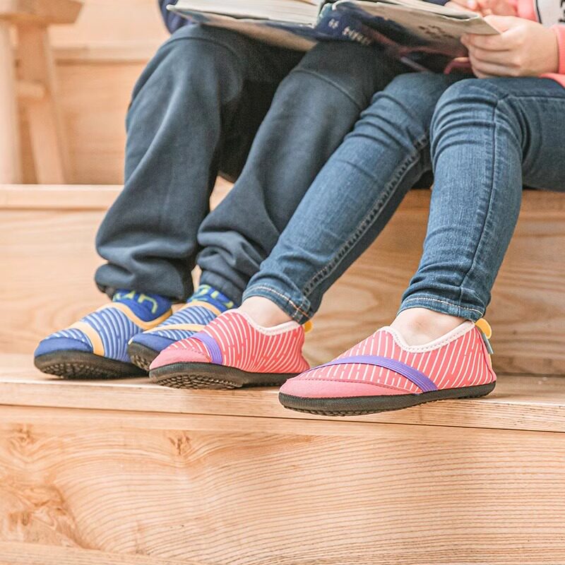 Fitkicks秋季保暖儿童棉拖鞋包跟男女童室内大码防滑托鞋包根外穿