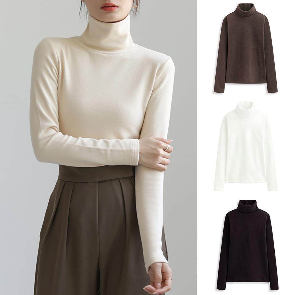 优质打底衫2026新款女秋冬内搭白色长袖t恤加绒加厚百搭高领上衣
