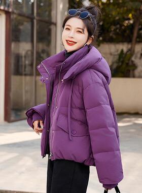 ME9223-120225冬新款羽绒服女新款时连帽宽松个子加厚面包服外尚