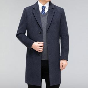 秋冬新款 701外款 中长西装 领爸爸中老年羊毛子7018 装 羊绒大衣男士