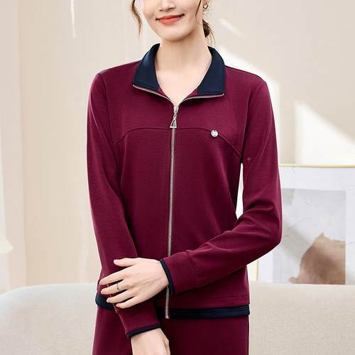 老年动服套装女春秋新96524881闲款妈中妈运装秋外套中年洋气休两