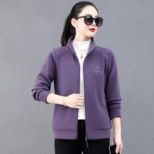 羊羔-5095绒外套女秋季新款中年妈妈羔宽开松加绒加厚羊毛冬衫卫