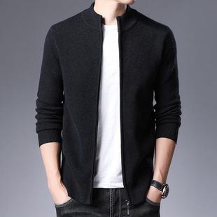 男士 休闲羊套毛针拉链开衫 外织秋款 19877中青年韩版 毛 冬新26 冬季