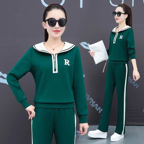 女装春套装秋716590年流行新款时气尚洋质休闲早秋装运动服两件今