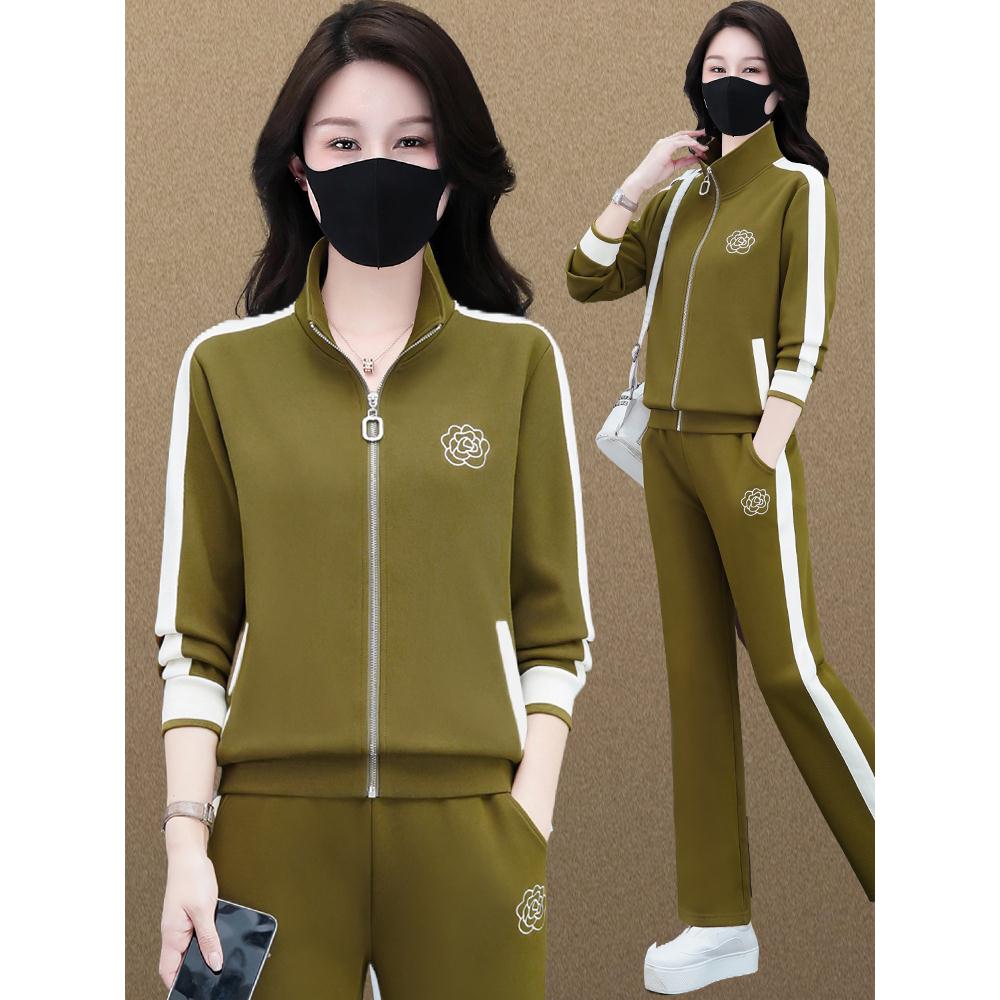 动服套装女运秋季新款时尚洋气减龄卫衣件气质外套休72-3152三整
