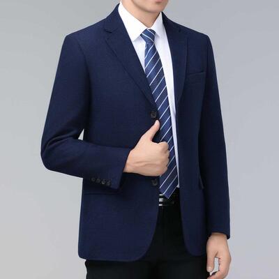 高档男爸士羊毛冬装外套秋厚2422款西中年大码休闲单件西服爸男装