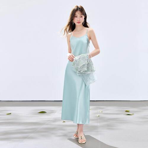 夏季新款YY716-04装女新中绣式重工刺马甲吊带长衣裙两件套连裙