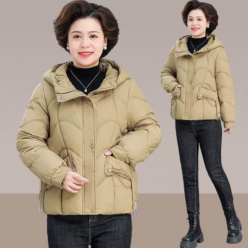 季妈妈84171576冬装绒服中长款款岁中老年女秋冬新加厚棉袄外羽套