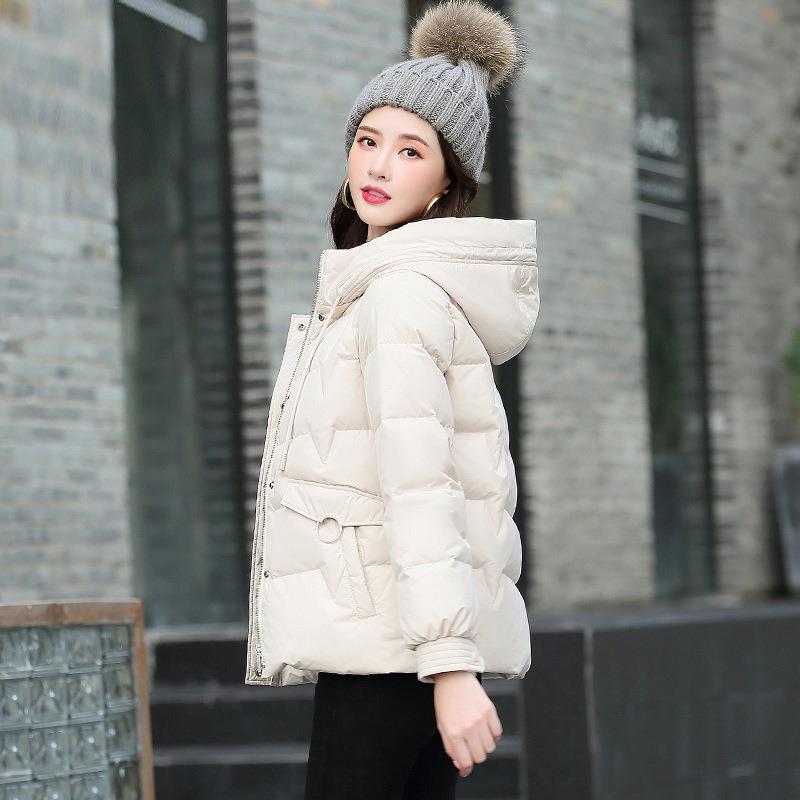 羽绒女服秋冬季新外款韩个版小子设计感连帽白鸭绒小香风ZHANG201