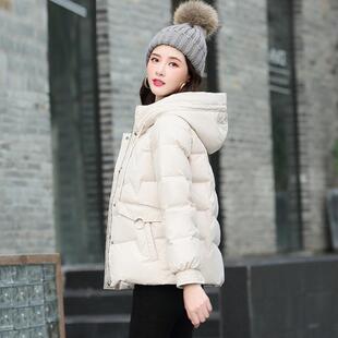 羽绒女服秋冬季新外款韩个版小子设计感连帽白鸭绒小香风ZHANG201