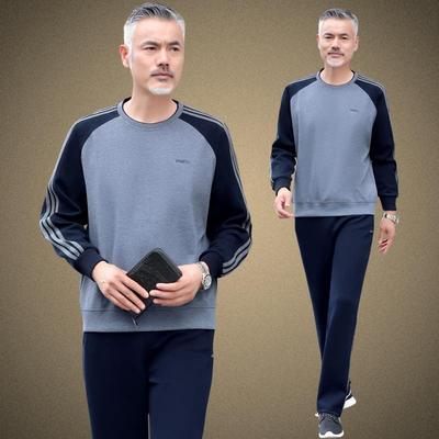 士中老年运动套男装休闲卫衣新款装G-OZ8023男爸爸秋装外套春秋打