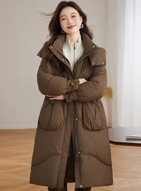 洋高端羽服女冬外季长款年新款小个绒子时尚ZYI99801气收腰白鸭绒