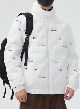 新款冬季男士棉衣外套连短帽菱棉服绒加厚保暖轻薄98572170加格款