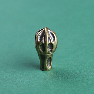 黄铜鬼脸三通佛头8m捶打纹纯铜不掉色手持金刚星月菩提百香籽配饰