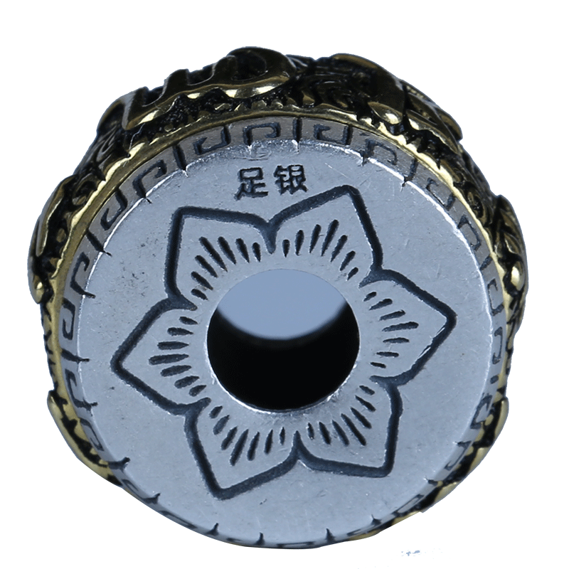 纯银六字真言转运珠复古护身符