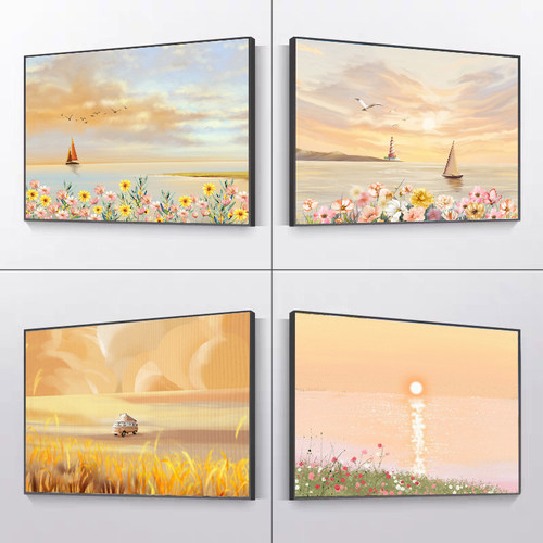 客厅卧室餐厅肌理画装饰画挂画