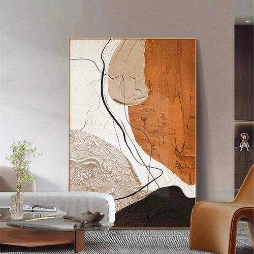 2024新款玄关过道高档挂画奶油风