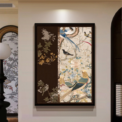 中古风玄关摆画复古高级感客厅沙发背景墙餐厅装饰画中式宋代挂画