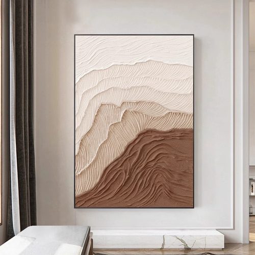 侘寂风客厅装饰画高级感沙发背景墙挂画抽象肌理玄关走廊过道壁画