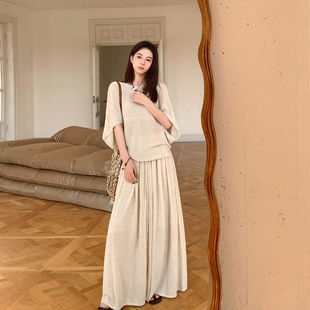 单/两件套春夏季时尚新款穿搭慵懒针织衫上衣气质女装半身长裙子