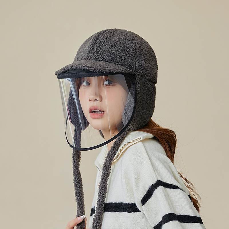 鸭舌帽户外女秋冬季防风防沙面罩