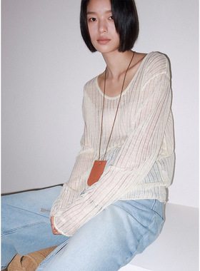 CLEAN SPACE冰爽镂空T恤女2025十三行新款亲肤坑条纹理上衣 55951