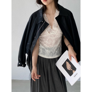 江左 韩系简约蕾丝背心女气质叠穿26春V领超美内搭6513 氛围搭子
