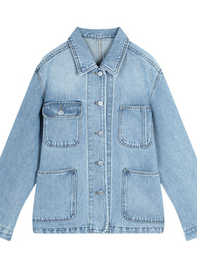 CLEAN SPACE经典牛仔外套女2025秋新款时尚宽松百搭休闲上衣53321