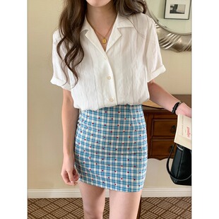 衬衫 3th 垂感人丝古巴领竖条纹短袖 早春新款 ZY3716 Morning