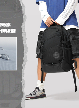 李宁正品反伍BADFIVE篮球系列男女反光防水大容量双肩包ABSU199