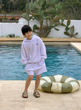 jooca 童装儿童松弛感休闲小logo印花运动套装男童薄款卫衣短裤