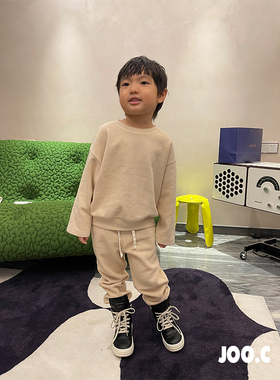 JOO.C男童穿在身上Waffle Causual Lounge Set家居套装安池家童装