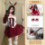 [Four-Piece Set] Basic Style + Sexy Red Stockings + Christmas Cloak 90cm + Bow Earrings